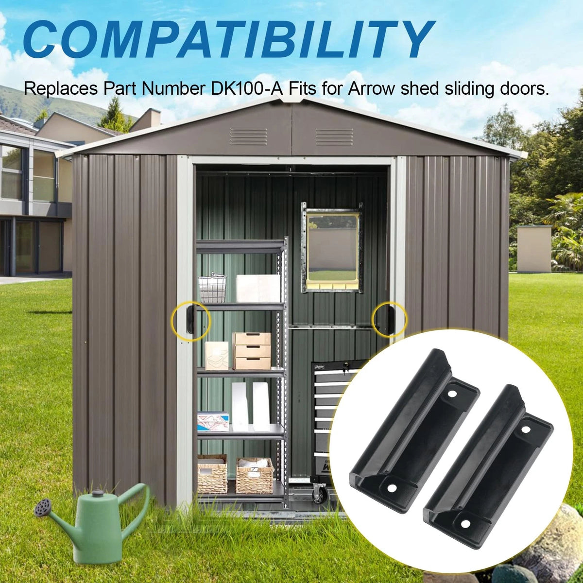 EAORBD DK100-A Shed Door Tune-Up Kit for Arrow Sliding 1 Pack, Black, White