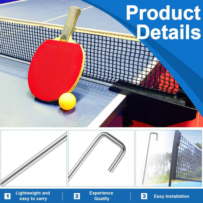 Moxweyeni 20 Pcs Table Tennis Net J Pin Replacement Sports 6.5 x 0.8", silver