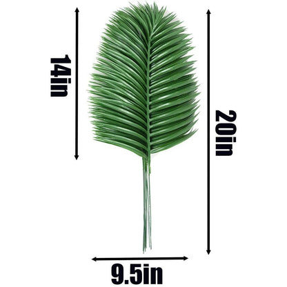 SzJias 12 Pcs Artificial Palm Leaves Branches Plants 20 in, Green