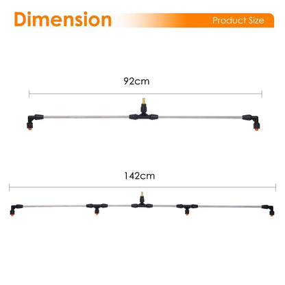 Metal Sprayer Boom Wand with 3 Flow Rate Nozzles Medium,