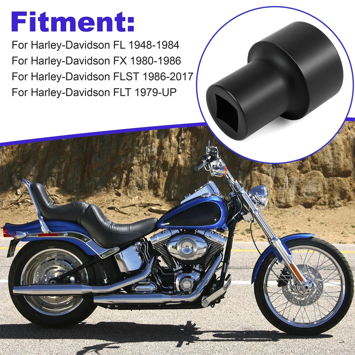 Fork Tube Plug Socket Wrench Tool-16-0630 for Select Harley-Davidson Motorcycles