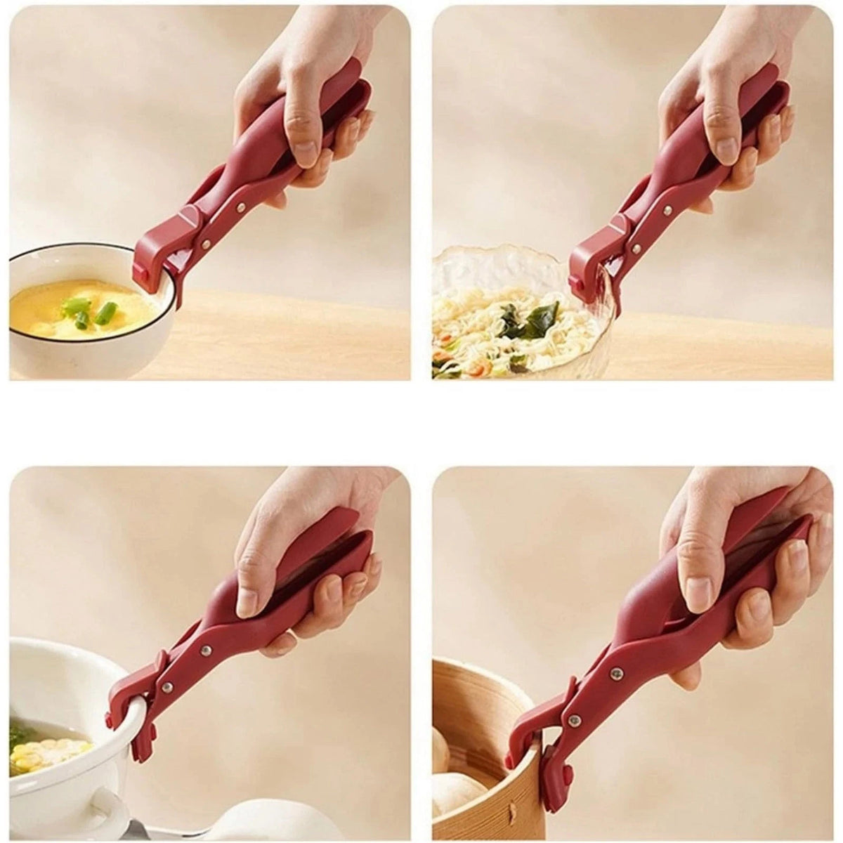 For Kitchen Use 2 Pack Hot Plate Gripper Anti-Scalding Tongs Bowl Clip Tools