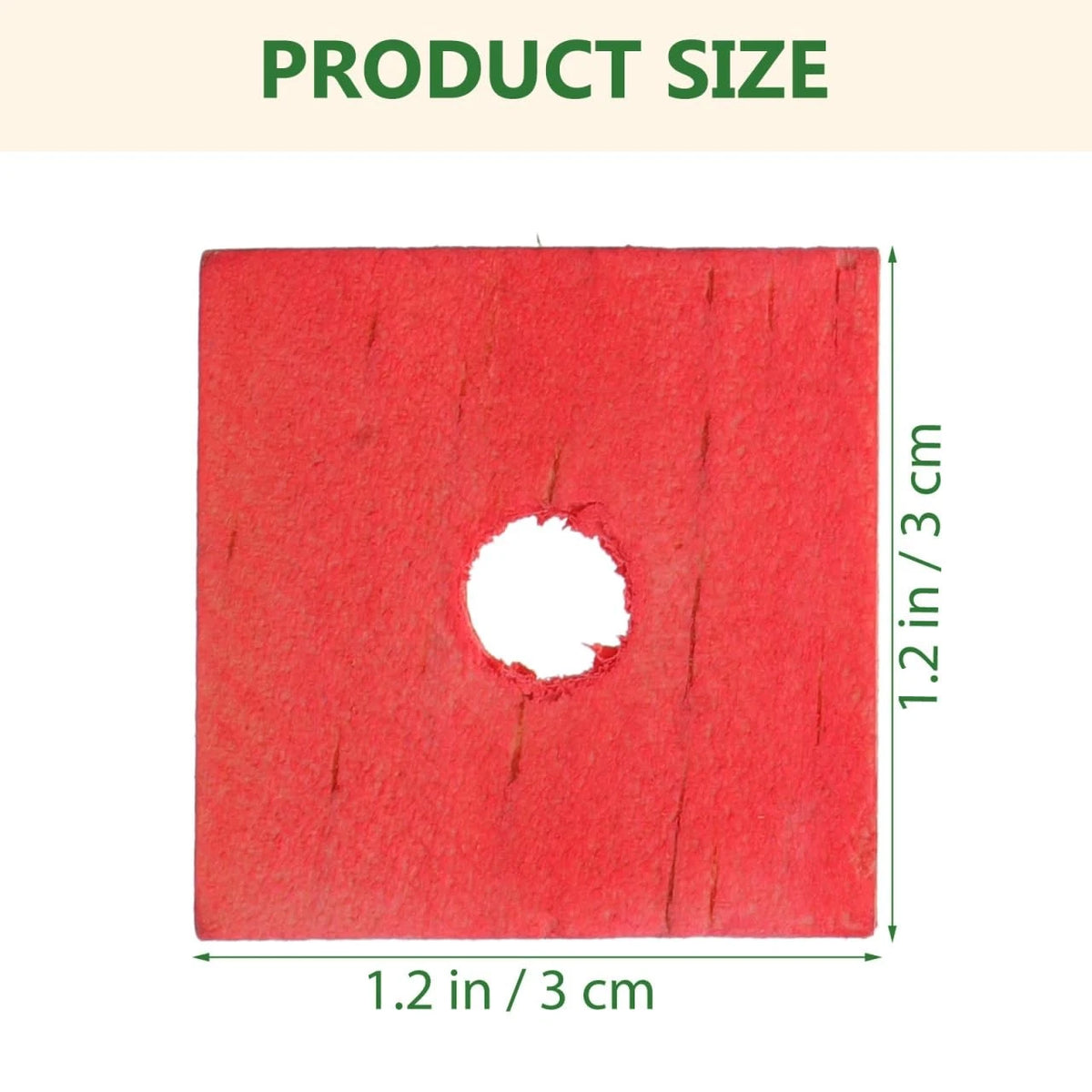 GANAZONO 100Pcs Parrot Wood Blocks Toys Wooden 3X3CM, Random Color