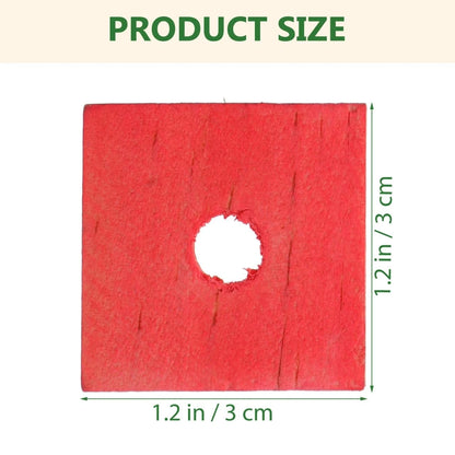 GANAZONO 100Pcs Parrot Wood Blocks Toys Wooden 3X3CM, Random Color