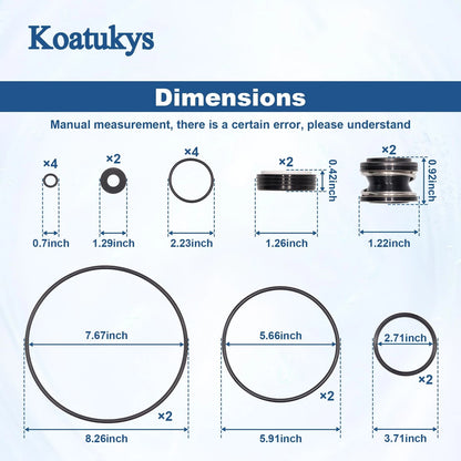 Koatukys O-Ring Rebuild Kit Replaces for Pentair SuperFlo 111(2), Black