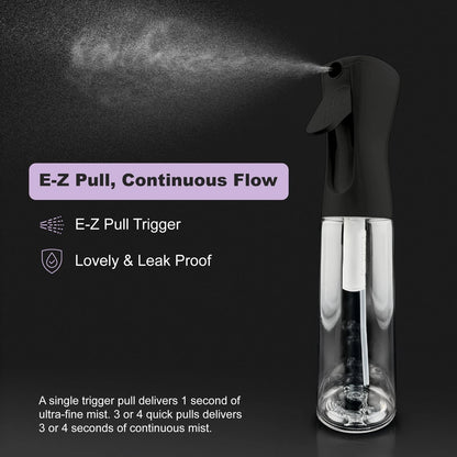 2 Pack Spray Bottles for Hair - Continuous Water Mister 10.1 oz, Ebony