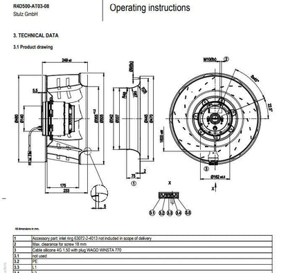 ebmpapst R4D500-AT03-08 Centrifugal fan 400VAC 50/60Hz ??500mm 3~ Cabinet fan