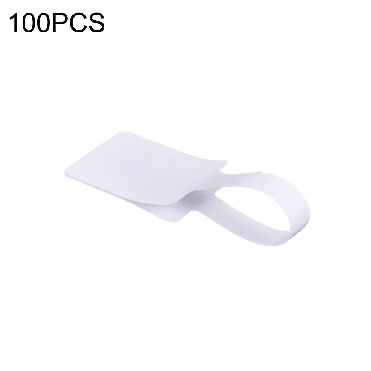 100x White Square Head Adhesive Price Label Tags with Hanging String uu