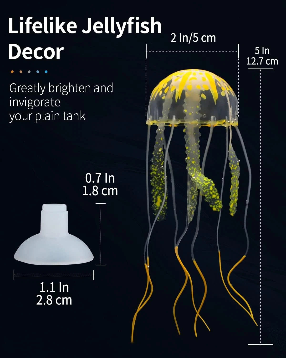 Uniclife 6 Pcs Glowing Jellyfish Ornament Decoration for Aquarium
