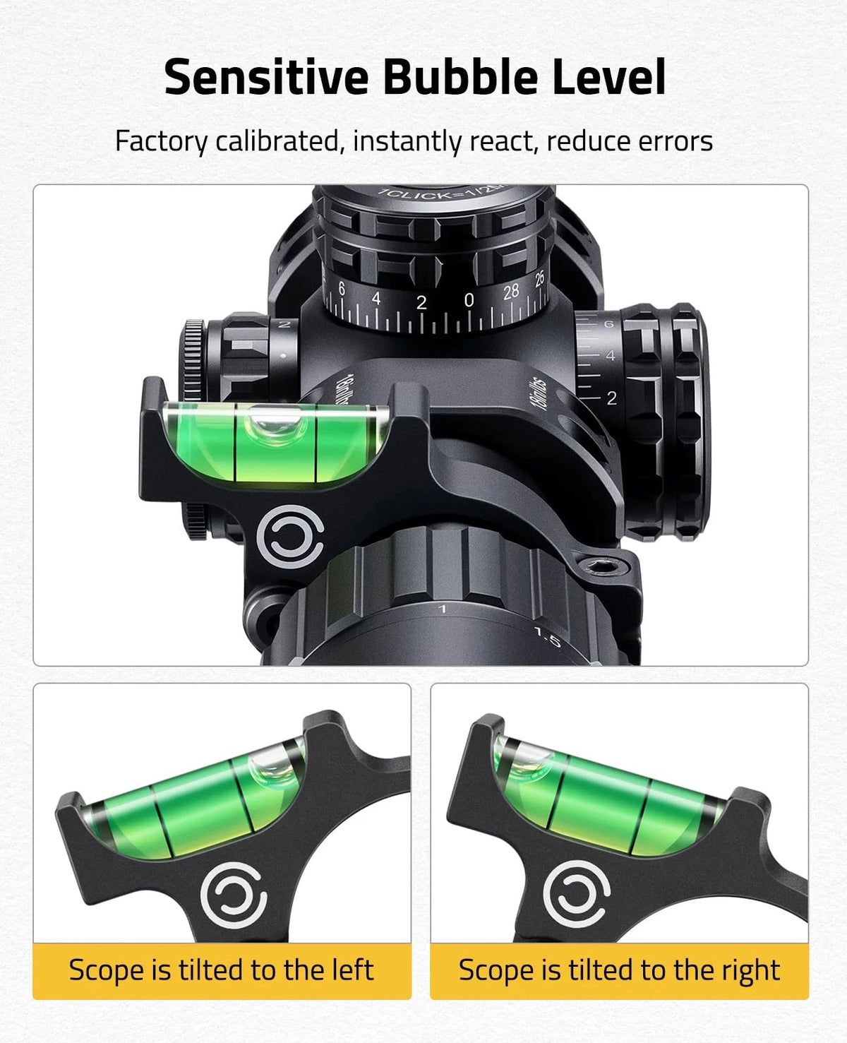 CVLIFE Scope Level and Rings for 30mm Tubes Anti-cant Black