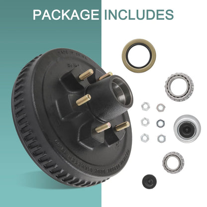 12" x 2" Trailer Brake Drum Kit 6 on 5.5" Replacement for 6 5.5