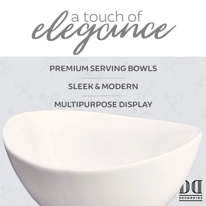 3 Piece Serving Bowl Set – Elegant White 8.4 inches x 7.8 inches,