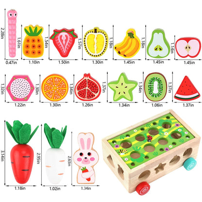 Toddlers Montessori Wooden Educational Toys for Baby Boys Middle, Multicolor