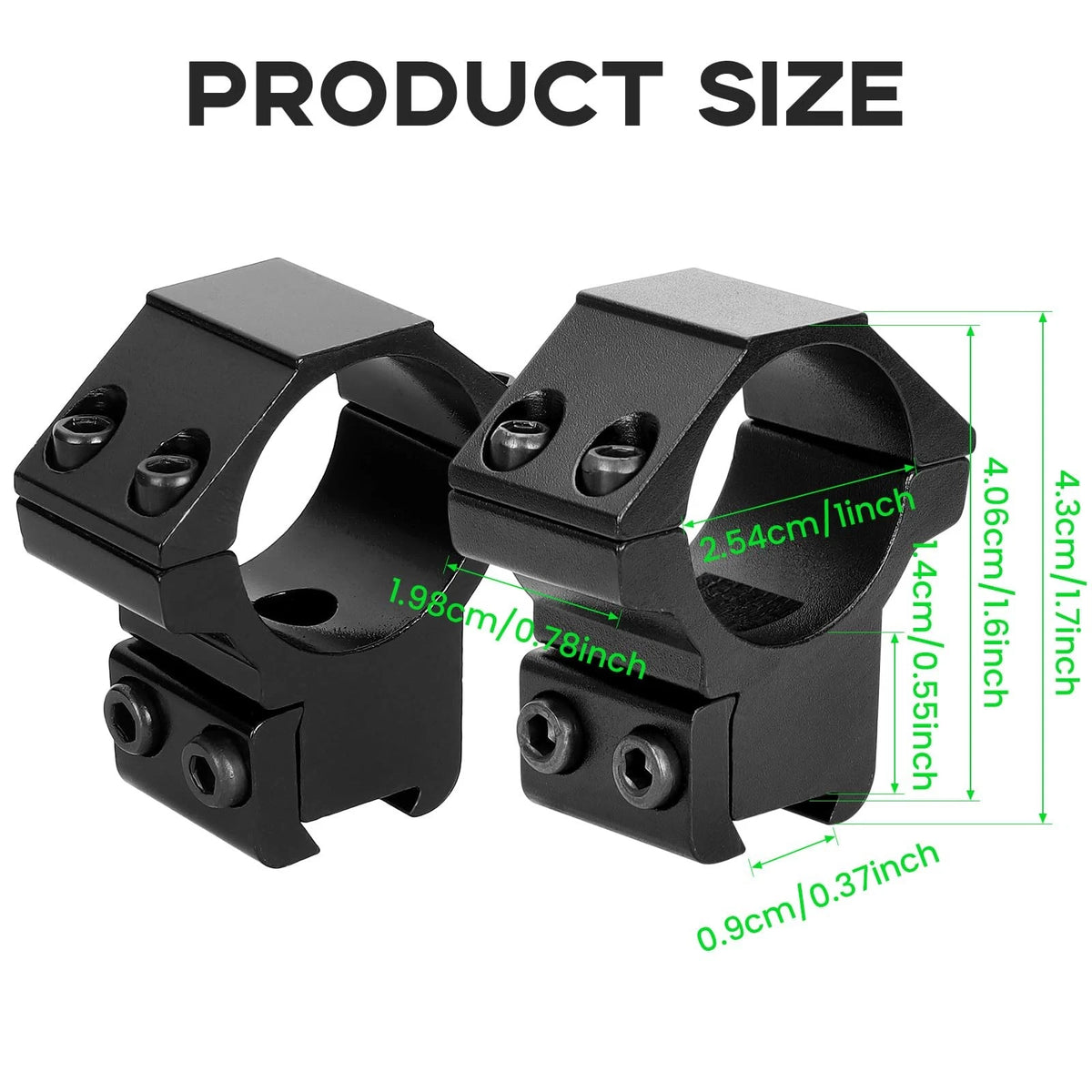 NEATABY 1 Inch Dovetail Scope Rings Set, 2 Pcs Medium Profile, Black