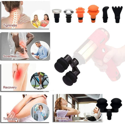 9Pcs Replaceable Massage Gun Heads - Deep Tissue free size, Black + Yellow