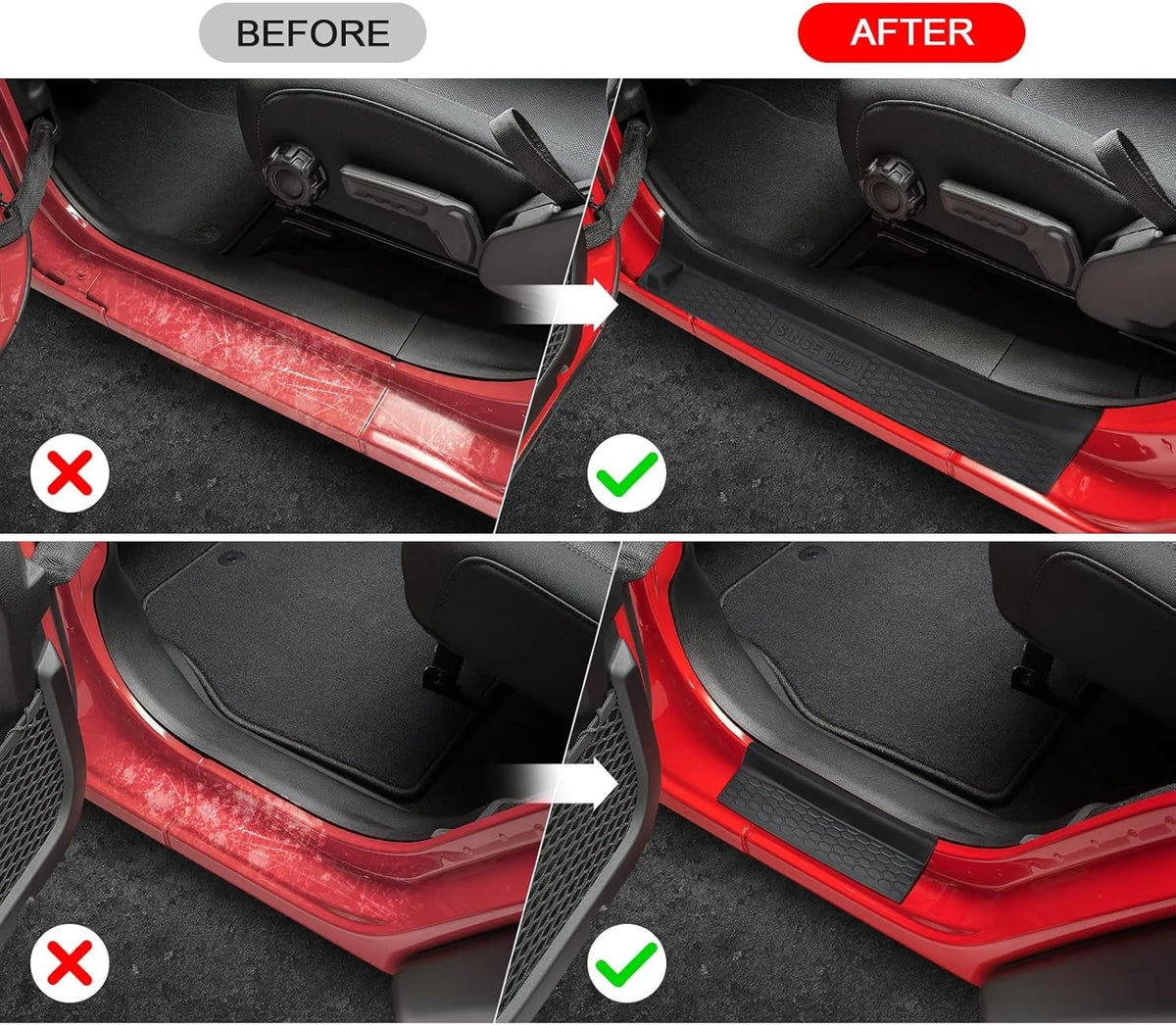SUPAREE Door Sill Guards Kit fits JL Wrangler with Logo 4 1941