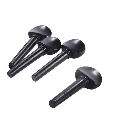 TUOREN 4Pcs Ebony Violin Tuning Pegs and Fine 4/4 size, Black