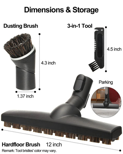 SheildON Horse Hair Floorhead for Miele Vacuum Cleaners, 12" Wide Black