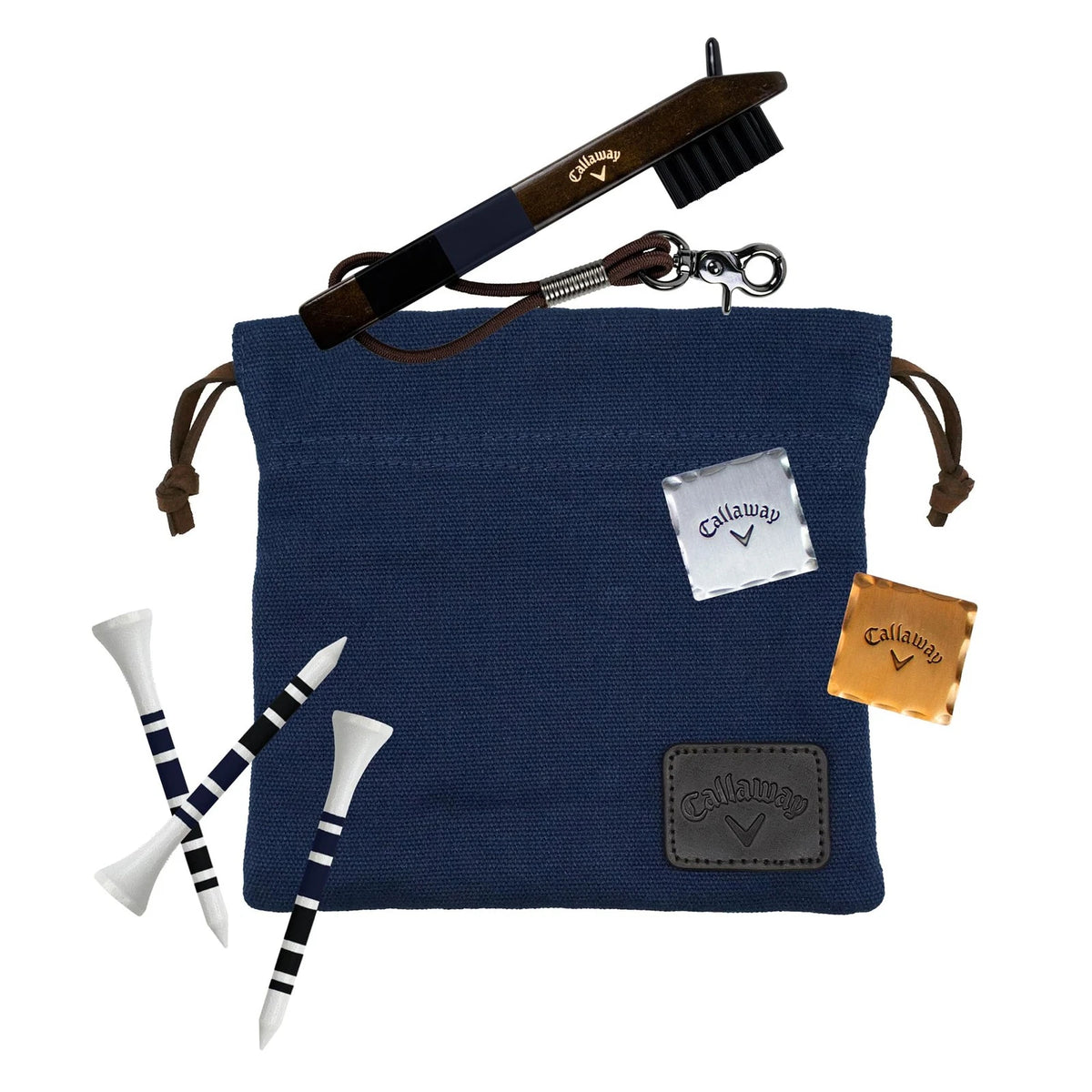 Callaway Heritage Golf Accessories Kit - Features a Premium Club Brush, Navy