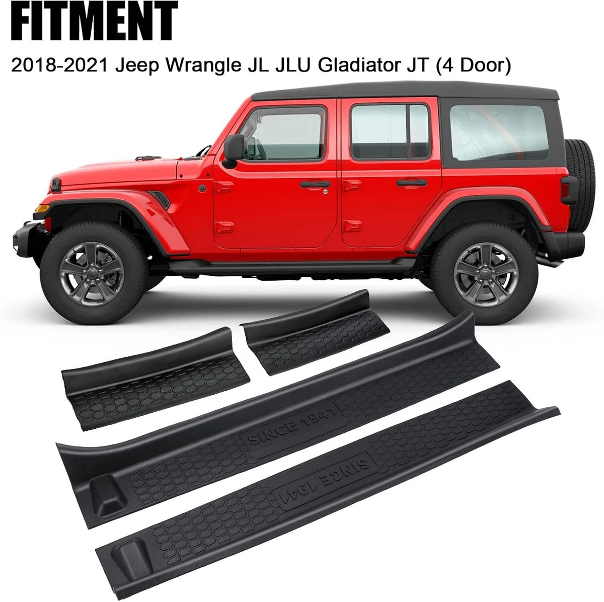 SUPAREE Door Sill Guards Kit fits JL Wrangler with Logo 4 1941