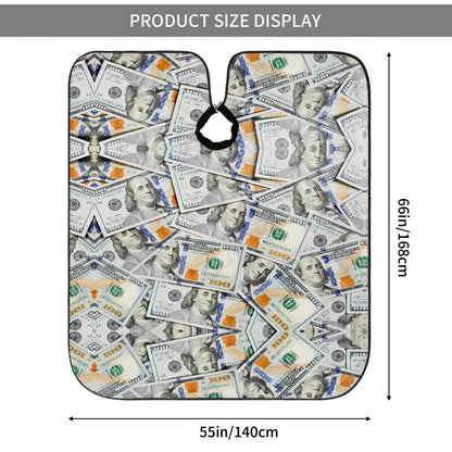 Carwayii Money Barber Cape USA Dollars Hair Cutting 55''x66'', Style-3m