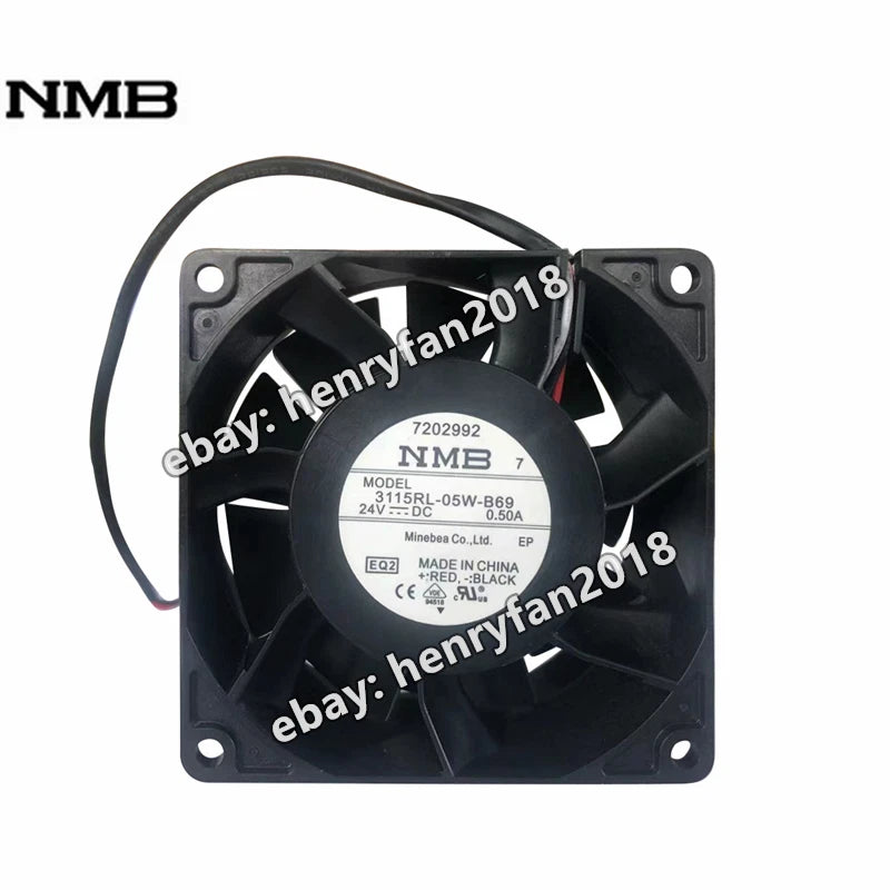 NMB 3115RL-05W-B69 DC 24V 0.50A 80*80*38MM For  Schneider Inverter Cooling Fan