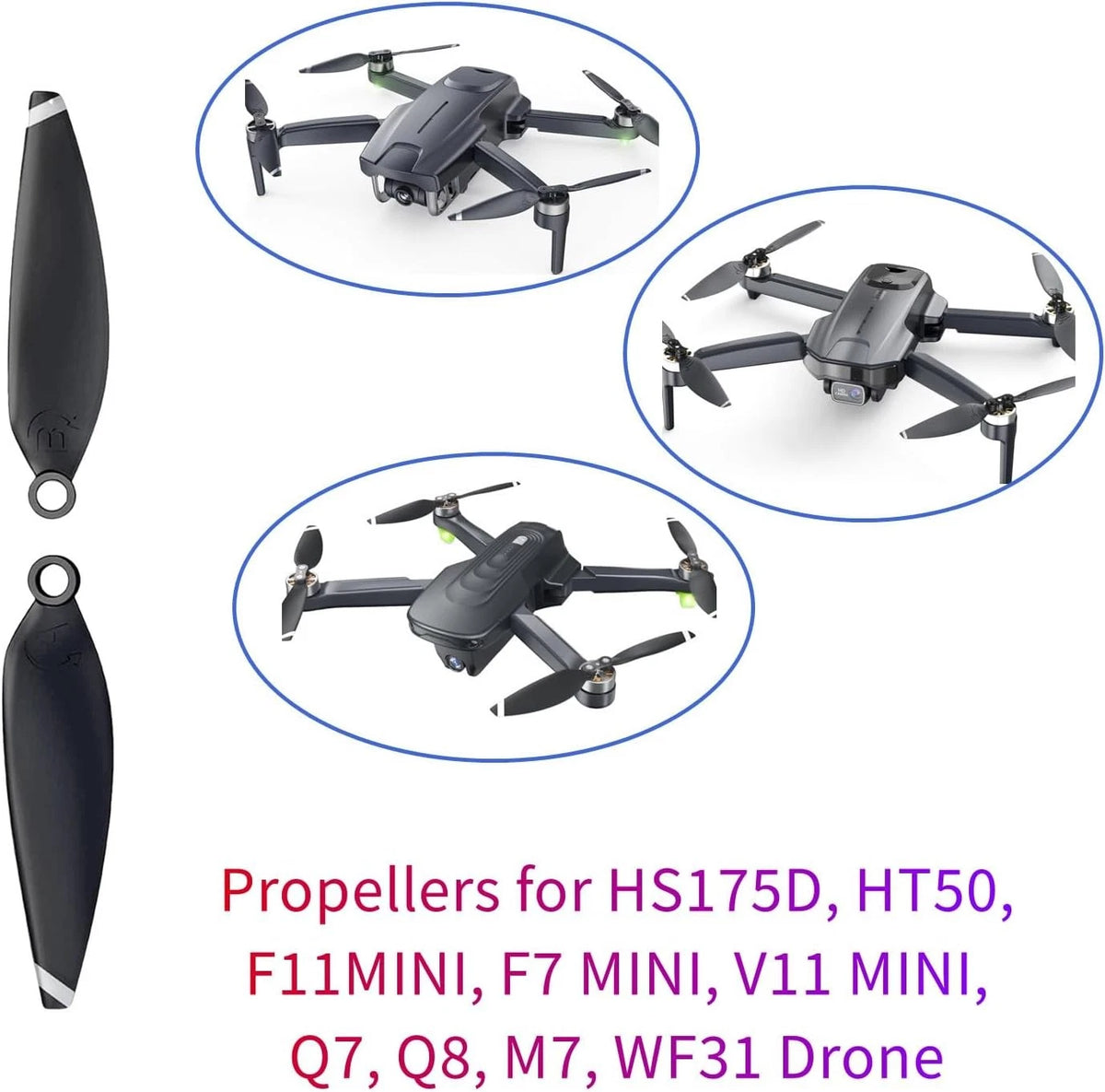 8Pcs HS175D Propellers for F11MINI F7 Mini Q5 Q7 Q8 M7 WF31 HT50...
