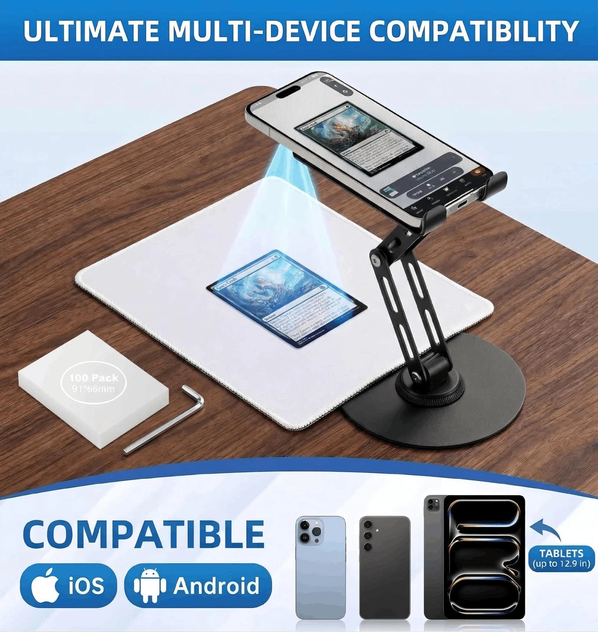 Card Scanner TCG, Foldable Trading Setup & Black