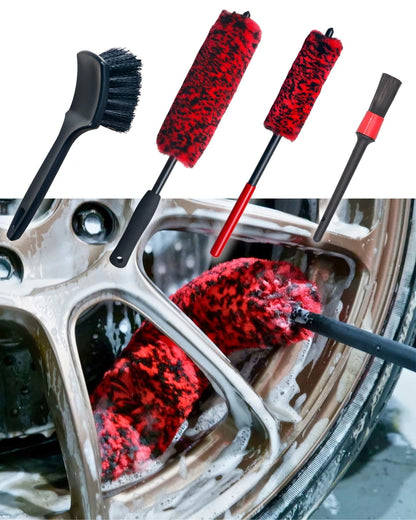 oesee Professional 4 Pack Long 4 (Red & Black), 4 & Black)