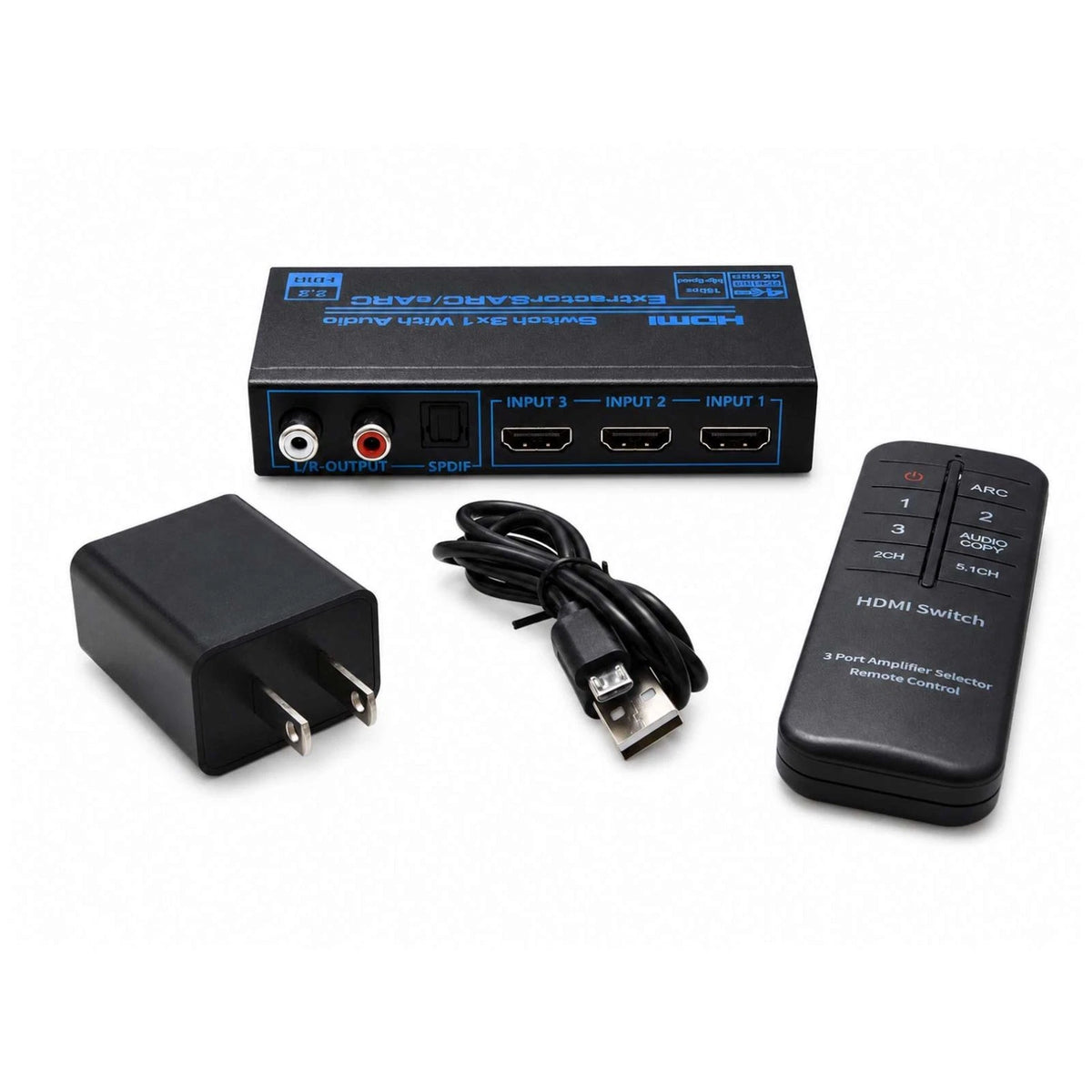 HDMI 3X1 Switch Splitter Audio Extractor 4K 1080P Video Converter For PS4 TV PC