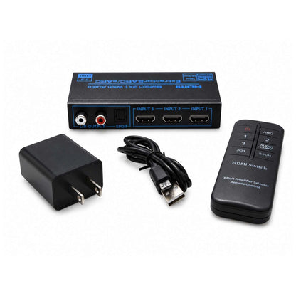 HDMI 3X1 Switch Splitter Audio Extractor 4K 1080P Video Converter For PS4 TV PC