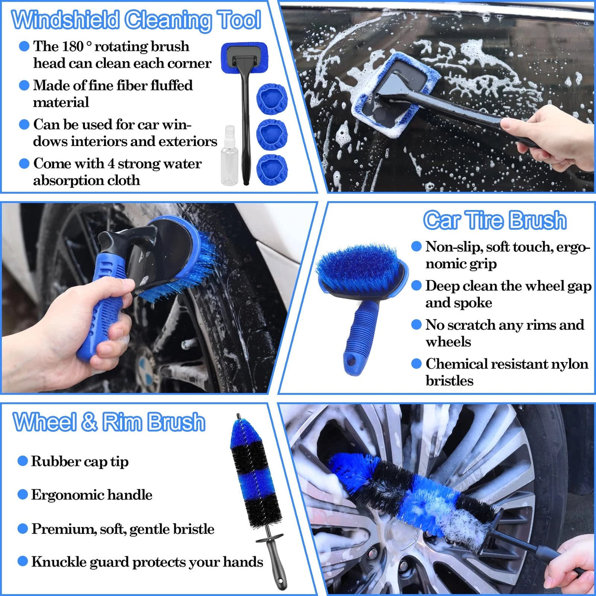 26Pcs Car Detailing Brush Set, Kit, 26PCS