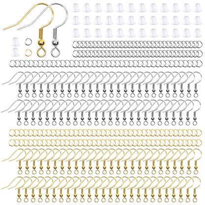 Thrilez Hypoallergenic Earring Hooks, 600Pcs Making Silver and Gold