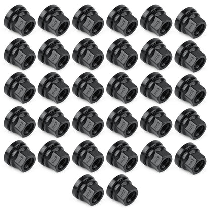 32PCS Black Wheel Lug Nuts 14x1.5 Flat Washer Fit Ford F250 F350 2003-2023
