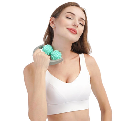 Coolife Fascia Release Spiky Massage Roller, Cellulite Massager - Deep Green