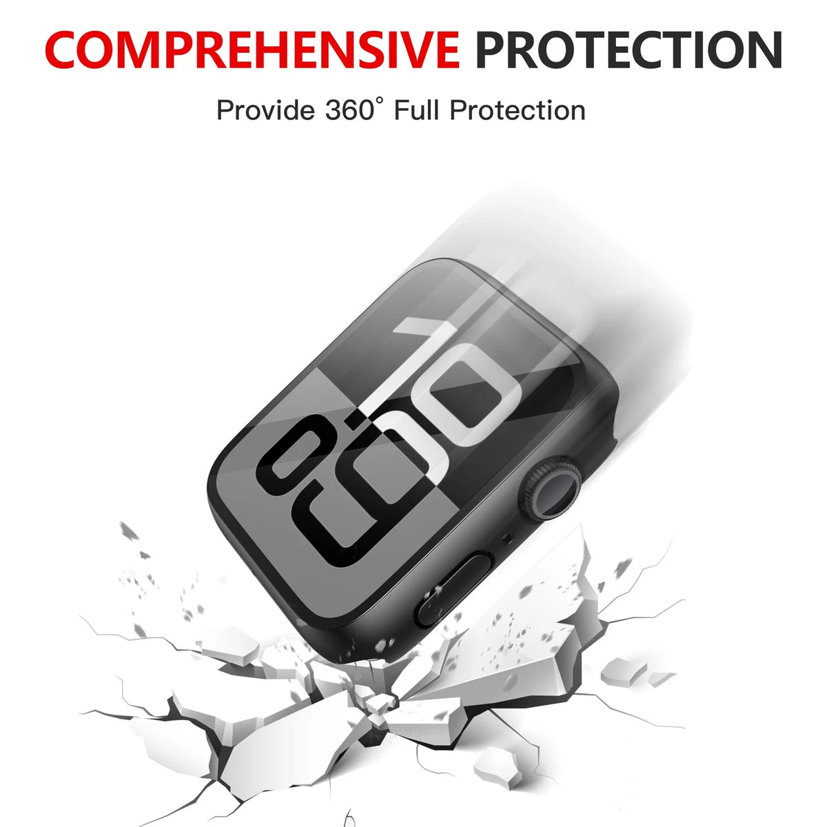 Misxi [2 Pack] Waterproof Hard 46mm(2-Pack) for Series 11/10, Matte Black