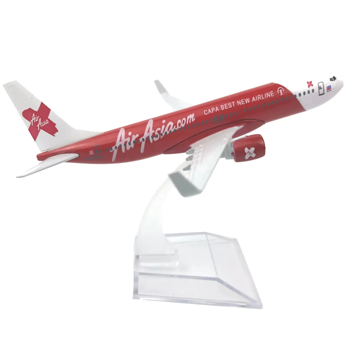 Diecast Alloy 1/400 Scale Red Air Asia Airlines B737 Aircraft Model Toy Gifts