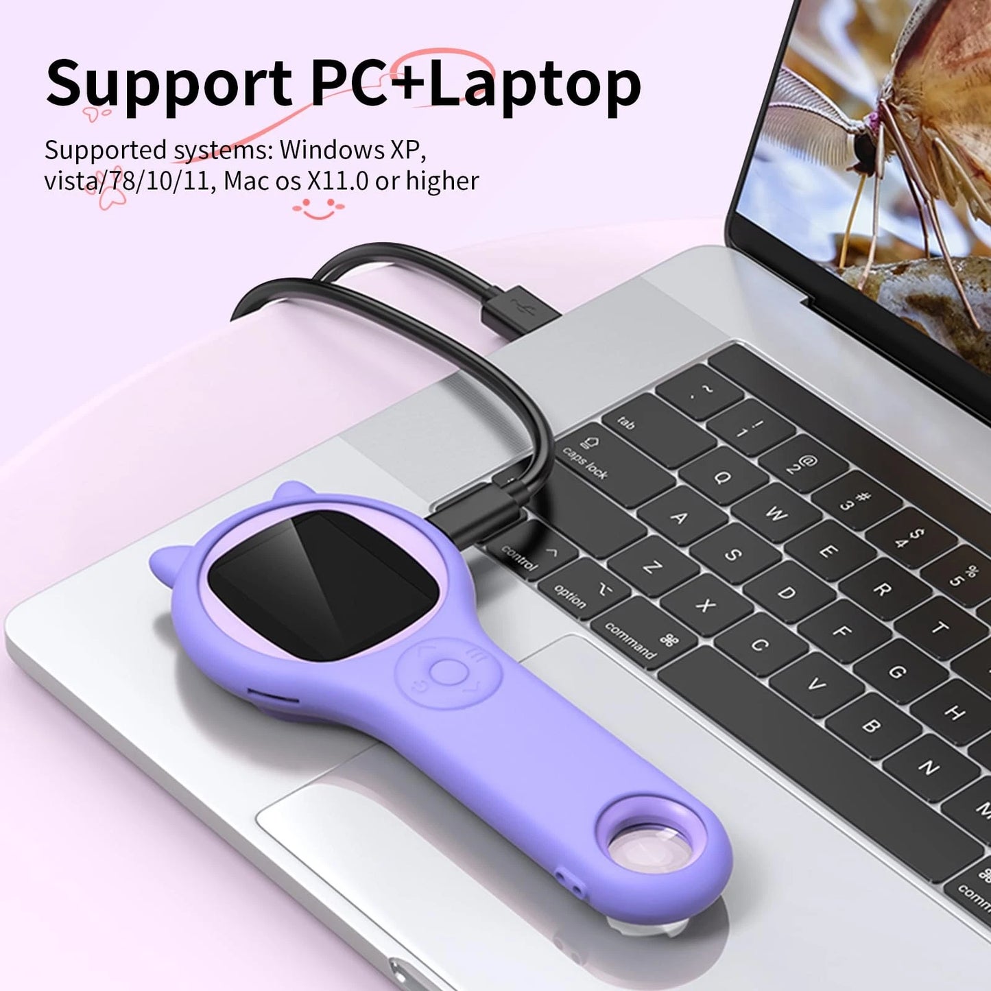 Microscope for Kids - Electronic Handheld Magnifying Glass 1 Pcs, Purple