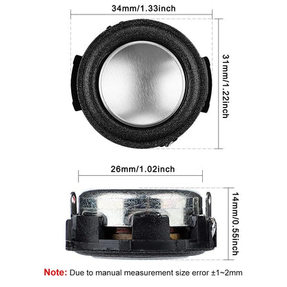 QINIZX 2Pcs 4Ohm 3W Full Range Audio Speaker Replacement Stereo