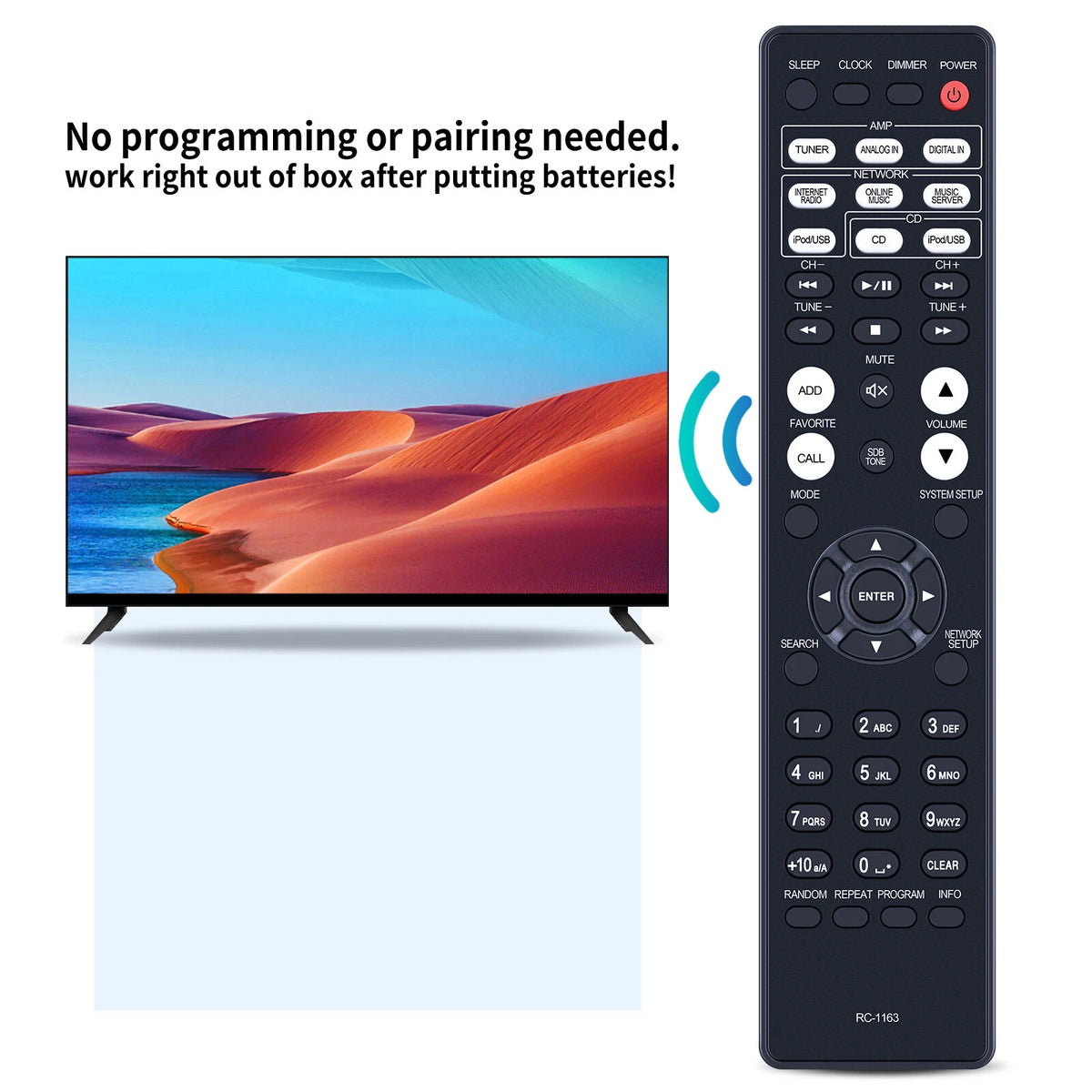 RC-1163 Replacement Remote Control For DENON DCD-F109, DCDF109, DRA-F109