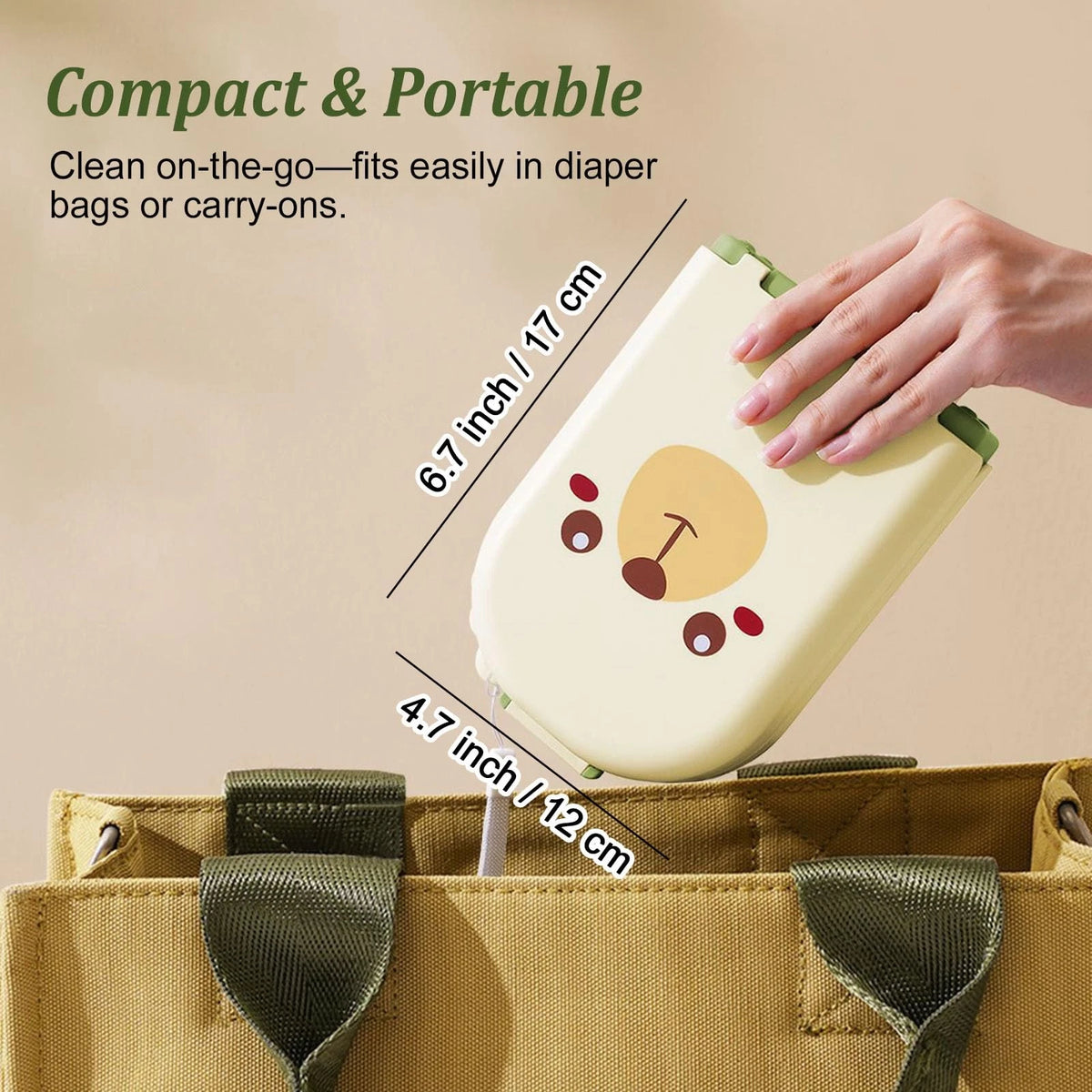 Travel Baby Bottle Cleaner Kit with Storage Case – 6-in-1 Compact Green