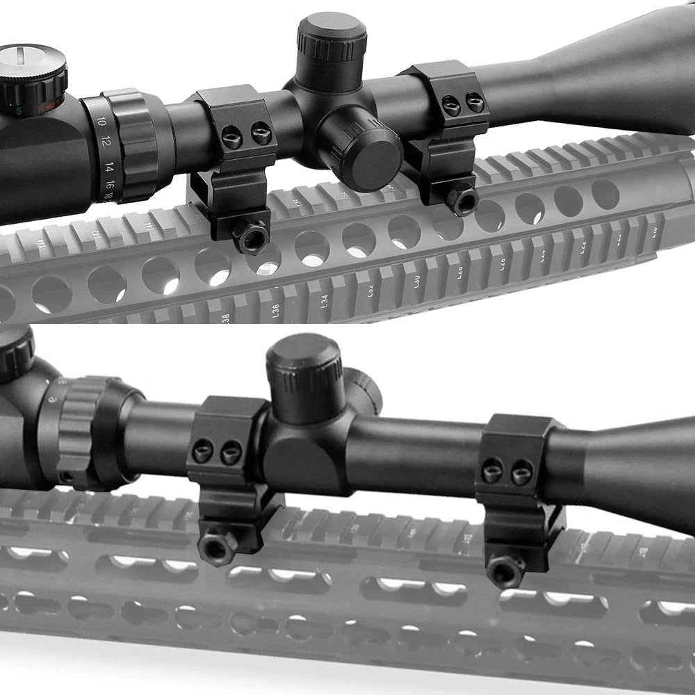 Modkin 1 Inch Scope Rings Set of 4, 2 Pieces High Profile One Size, Black