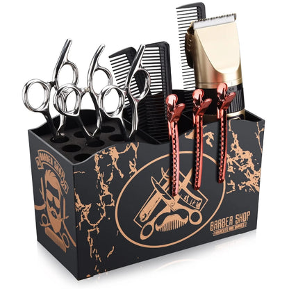 Noverlife Barber Scissors Holder Box, Professional Beard Man Style - Black