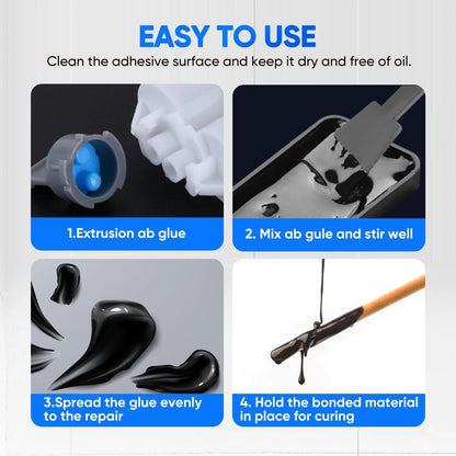 Vicpricme Plastic Glue Black,2 Part Epoxy Glue, 1.76oz black 1pcs,