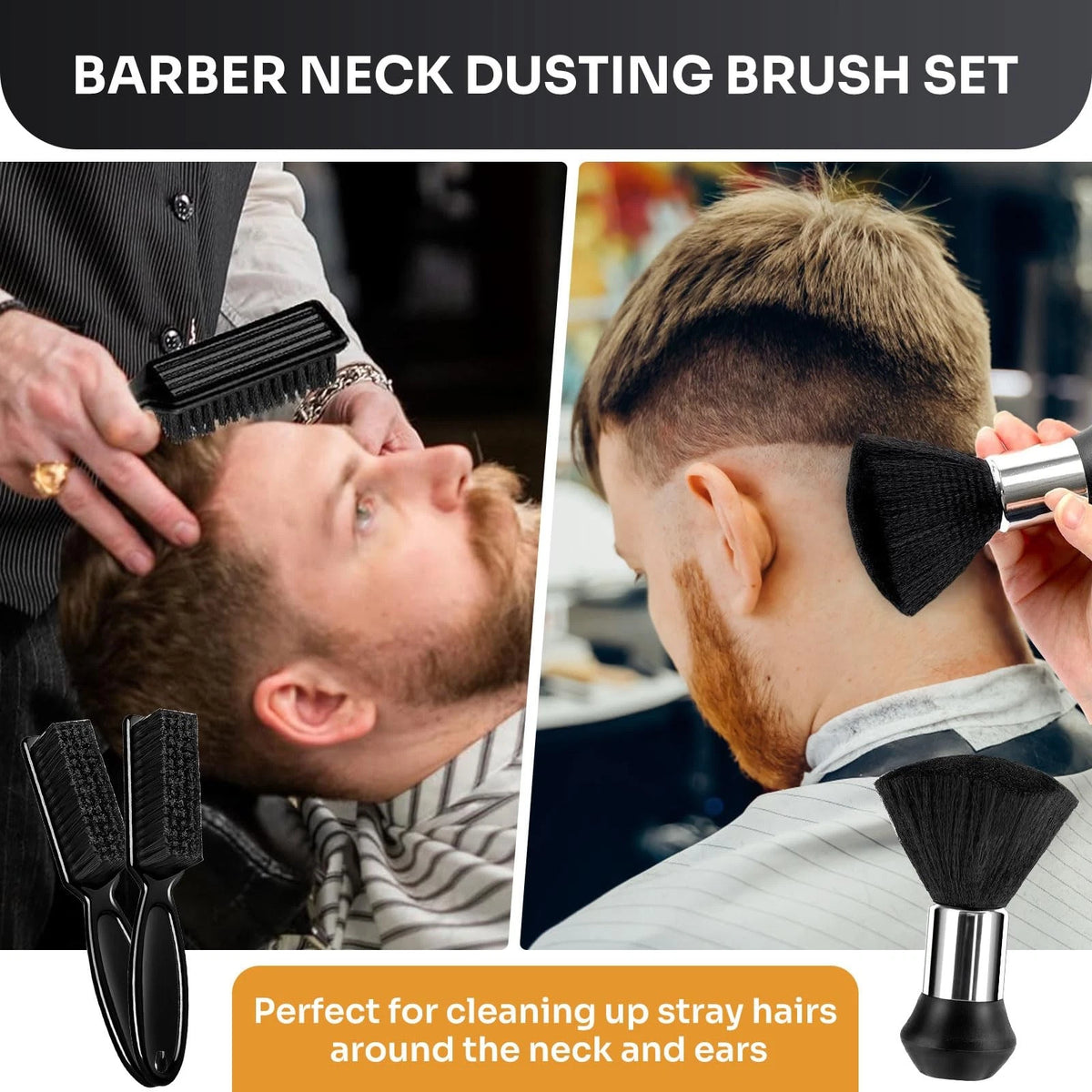 Barber Cape 13Pcs with Neck Duster Brush Adjustable, Extra 63"*55", Black