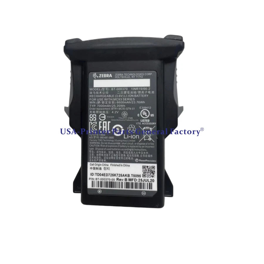 BT-000370  Battery for Zebra MC93 MC9300 BTRY-MC93-FZ-10 Barcode Scanner