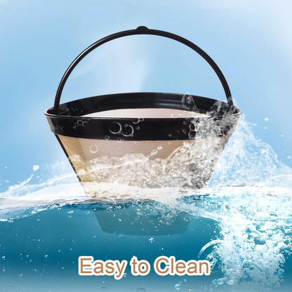 Ainreond 2Pcs Reusable Coffee Filter Basket, No.4 Cone one size, Black