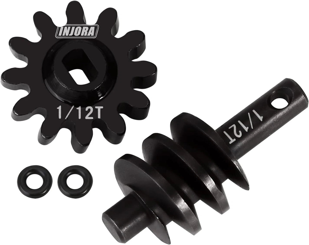 INJORA Underdrive Gears Differential Axle Steel 1/12T Worm Gears...