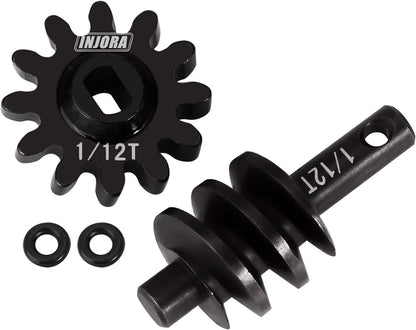 INJORA Underdrive Gears Differential Axle Steel 1/12T Worm Gears...
