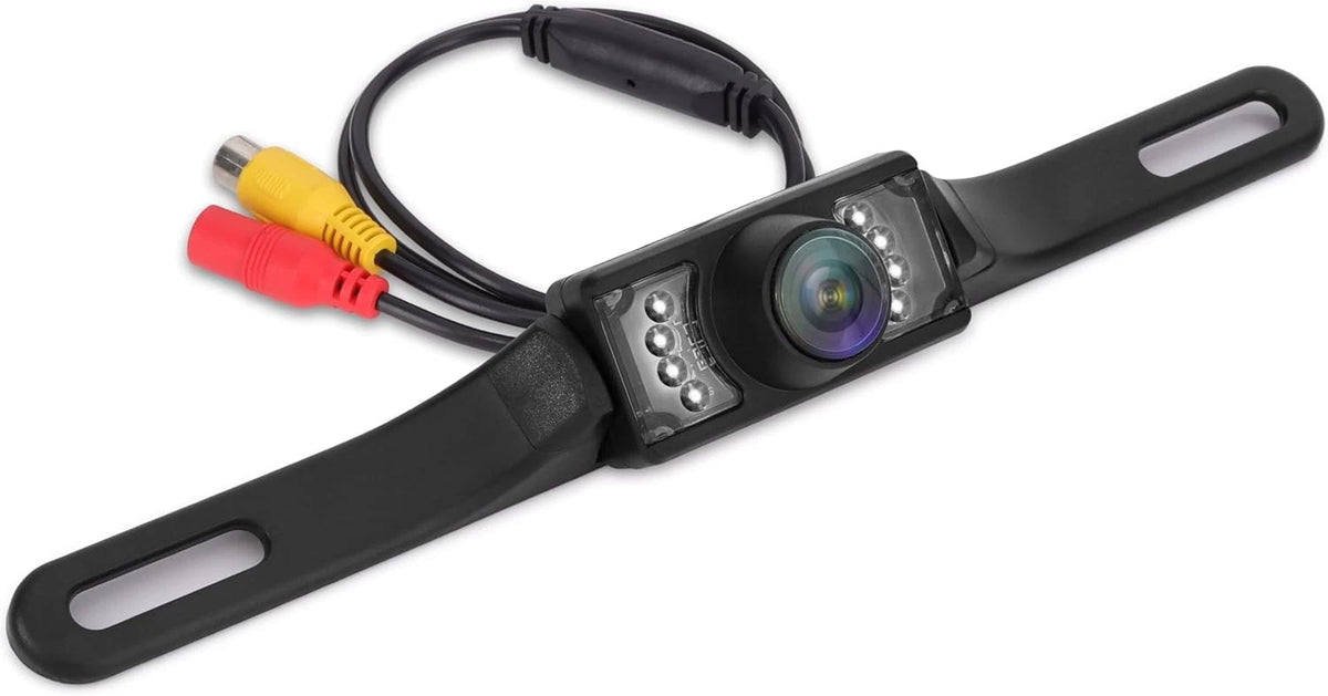 Pyle License Plate Rearview Mirror Cam,1080p Full HD Waterproof Rear Black